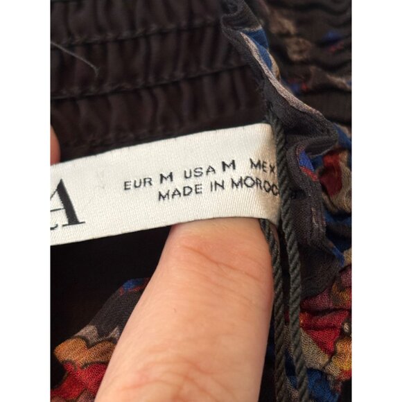 Zara Chiffon Paisley Printed Mini Dress With Belted Waist & Long Sleeves - Picture 10 of 12